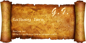 Galbavy Imre névjegykártya
